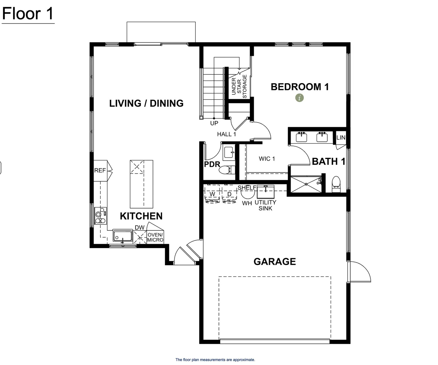 Manor floor plan — Floor 1, enlarged